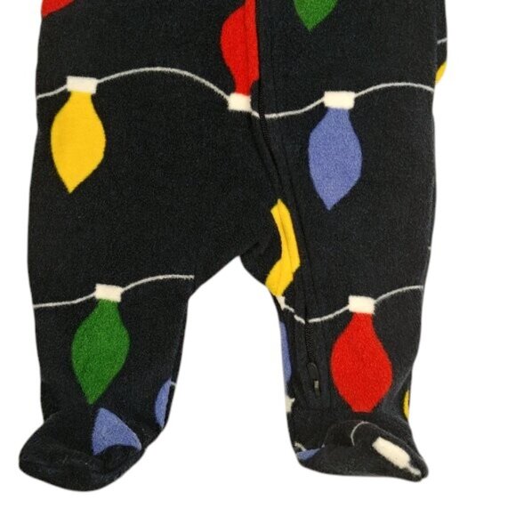 Carter's Holiday Lights Fleece 2-Way Zip-Up Footie Pajama - Newborn - Picture 3 of 6